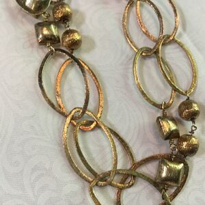Goldtone Link and Beach Necklace